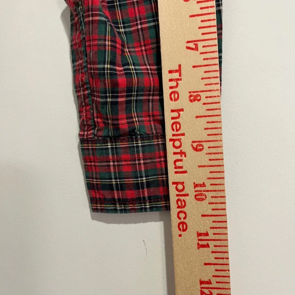 Polo Ralph Lauren Toddler Boys Red Green Plaid Button Down Shirt 18M Cotton